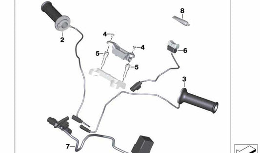 Puño acelerador OEM 77538406686 para BMW Motorrad G 310 GS, G 310 R. Original BMW Motorrad.