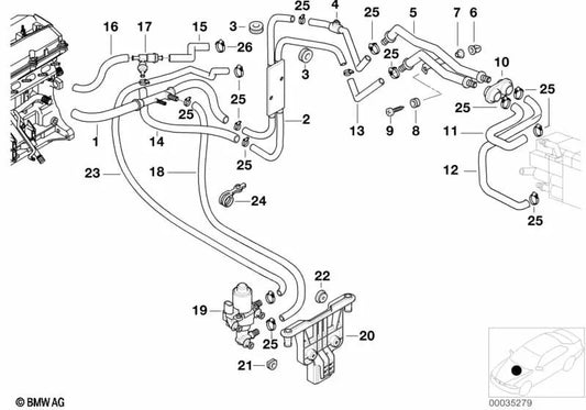Motorvorschubrohr für BMW E39 (OEM 64218379988). Original BMW.