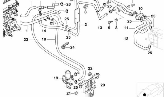 Tubo de arrefecimento para BMW E39 (OEM 64126906766). BMW original
