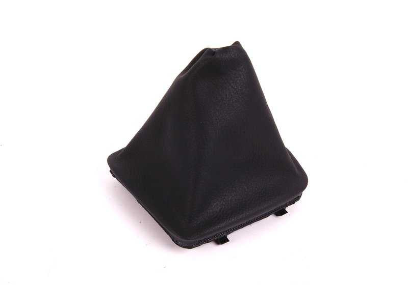 Funda palanca de cambios en símil piel OEM 25111434099 para BMW E46. Color negro. Original BMW.