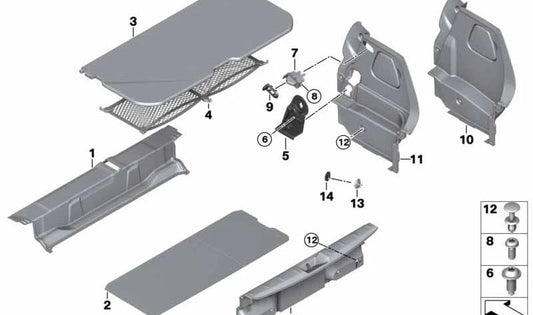 Revestimiento compartimento de equipajes derecho OEM 51477298594 para MINI F56, F56 BEV, F56 LCI... y más. Original MINI.