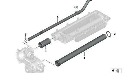 Tubo de retorno calefacción OEM 11537547171 para BMW E70 (X5). Repuesto original BMW.