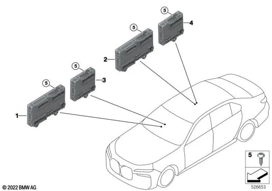 Front door control unit passenger side for BMW G70, I20 (OEM 61355A70CA3). Original BMW