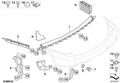 Soporte Parachoques para BMW X3 E83 (OEM 51123402383). Original BMW