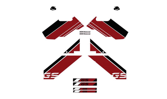 Jeu d'autocollants GS OEM 77315A0AF20 pour BMW R 1200 GS Adventure, R 1250 GS Adventure. BMW Motorrad d'origine.