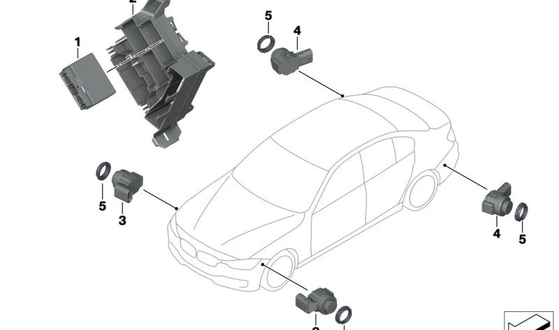 PDC parking sensor Brown Sparkling OEM 66209288224 for BMW F87, F30, F31, F34, F35, F80, F32, F33, F36, F82, F83. Original BMW.