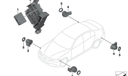 PDC parking sensor Brown Sparkling OEM 66209288224 for BMW F87, F30, F31, F34, F35, F80, F32, F33, F36, F82, F83. Original BMW.