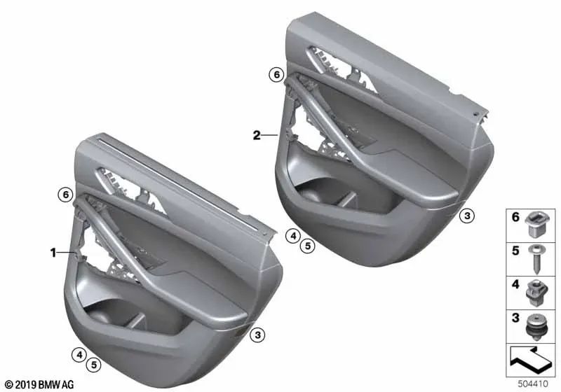 Rear left door trim for BMW X6 G06, G06N (OEM 51429474333). Original BMW