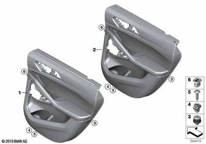 Revestimiento puerta trasera izquierda OEM 51429474333 para BMW X6 (G06) 40iX, M60iX Drive, xDrive30d… y más. Original BMW.