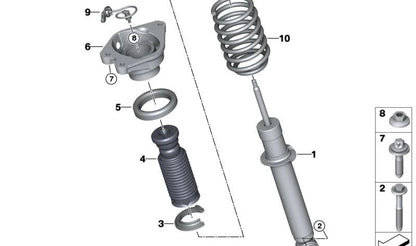 Rear shock absorber for BMW i I12N (OEM 37106890693). Original BMW