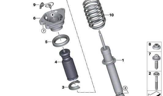 Left support bearing for BMW I12, I12N, I15 (OEM 33506885365). Original BMW