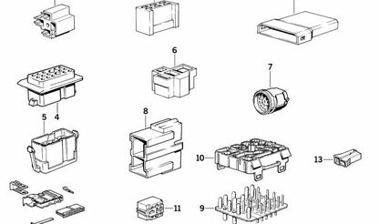 Conector carcasa caja de fusibles OEM 61131368197 para BMW E28, E24, E23. Pieza eléctrica original BMW para modelos clásicos.