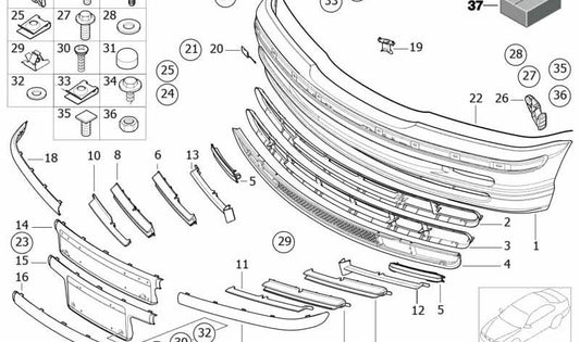 Parrilla rejilla derecha cerrada OEM 51118226612 para BMW E46. Pieza original BMW.