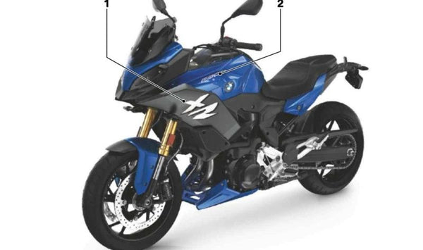 Inscripción revestimiento lateral derecho OEM 51147914756 para BMW Motorrad F 900 XR, F 900 XR A2. Original BMW Motorrad.