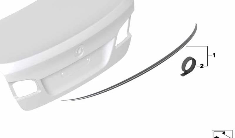 Alerón trasero imprimado OEM 51628060379 para BMW F13 y F13N. Original BMW.
