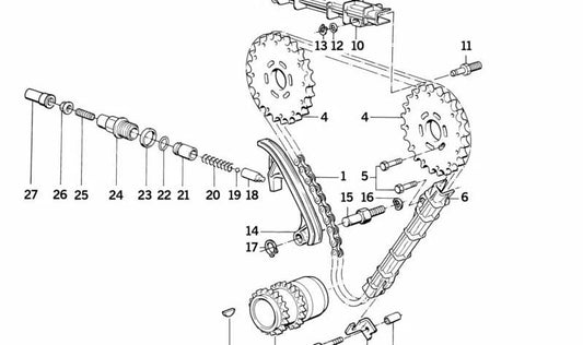Perno de soporte OEM 11311710156 para BMW E32 750i, 750iL, 750iLS. Compatible con motores M70 y cambio automático. Original BMW.