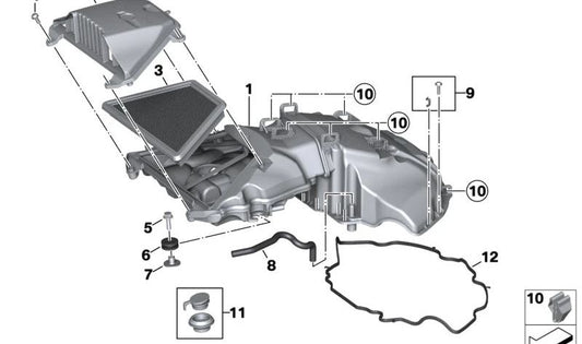 Juego de ventilación de cárter del cigüeñal OEM 13717923527 para motos BMW R 18, R 18 Classic, R 18 B, R 18 Transcontinental. Original BMW Motorrad.