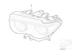 Bi-Xenon Faros a destra per BMW 7 E65 Series, E66 (OEM 63127164718). BMW originale.