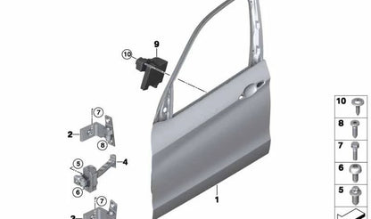 Bisagra de puerta delantera superior derecha para BMW X5 F15, F85, X6 F16, F86 (OEM 41007377546). Original BMW