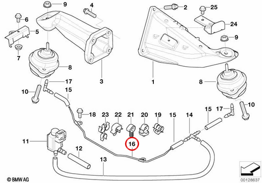 OEM VUOUM Tubo 22111097059 per BMW E53. BMW originale.