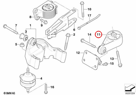 Support pendulaire moteur OEM 22116756406 pour MINI R50, R52 Cabrio, R53 Cooper, One, One D... et plus. Original MINI.