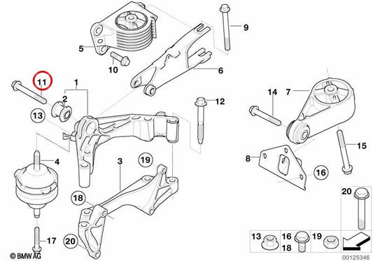 Vite esagonale M12X1.5X70 OEM 22116764572 per MINI R50 One D. MINI originale.