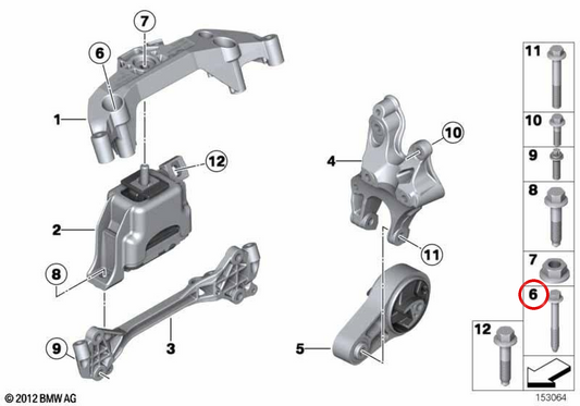 Vite esagonale M10x80 10.9 OEM 22116793713 per MINI R55, R56, R57, R58, R59, R60, R61. Originale MINI