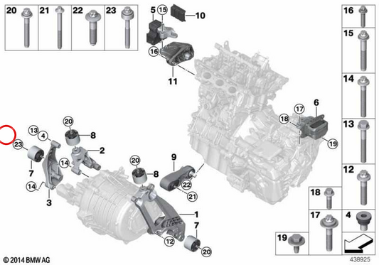 Vis torx avec OEM de masse supplémentaire 22116871404 pour BMW I12, I15. BMW d'origine.