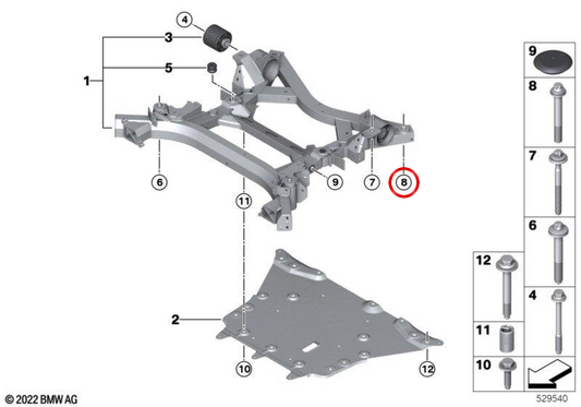 Tornillo combinado OEM 22116893773 para BMW iX (I20). Original BMW.