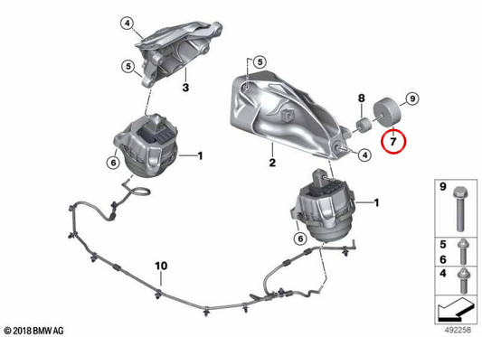 Zusätzliches Massenkabel 22117934639 für BMW G05, G06. Original BMW.