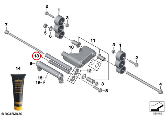 Juego de casquillos distanciadores OEM 22118414645 para motos BMW C 400 GT, C 400 X. Original BMW Motorrad