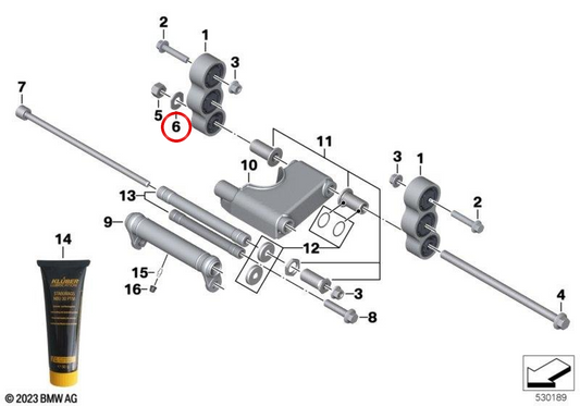 Anilha 16,3 x 30 x 3 mm OEM 22119446083 para motociclos BMW C 400 GT e C 400 X. Original BMW Motorrad