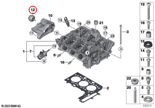 TENSOR CINTURA OEM 22119452144 per BMW U06, G60, G61, G70, U11, U12, U10, U25. BMW originale.