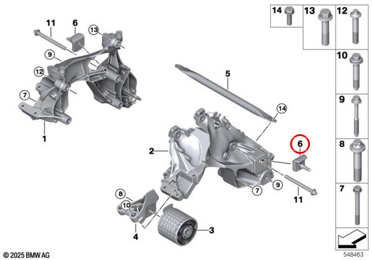Tope limitador OEM 22119896754 para BMW Serie 5 G60, G61, G68, Serie 7 G70, iX I20, Rolls-Royce Spectre RR25... y más. Original BMW