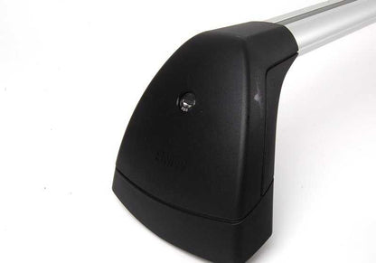 OEM roof bars 82712150092 for BMW F10 and F10N. Compatible with holders, carriers and chests. Anti -theft system included. Original BMW.