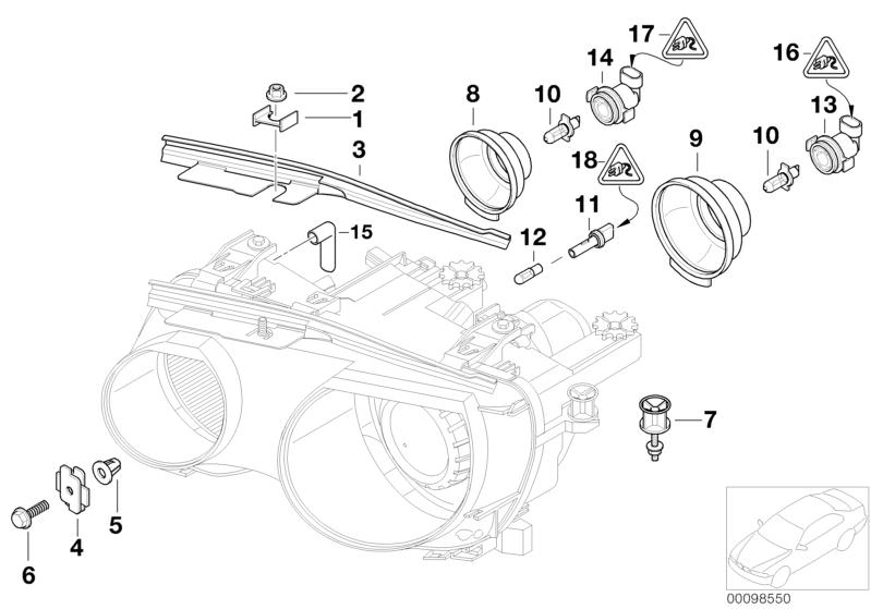 PORTALAMPARAS PARKING LIGHT OEM 63126919814 FOR BMW 3 E46 (316I, 318I, 320I, 325I…) From 2000 to 2004. Original BMW.