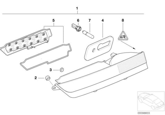 Gate destro del pilota posteriore per BMW 7 E65 Serie, E66 (OEM 63217164742). BMW originale