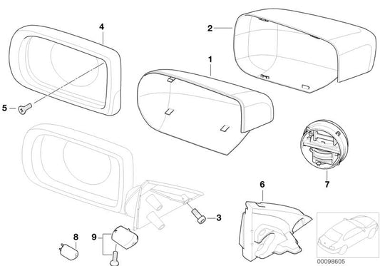 Tapa embellecedora inferior izquierda OEM 51167001037 para BMW E39 y E38. Compatible con múltiples versiones de 520d, 520i. Pieza original BMW.