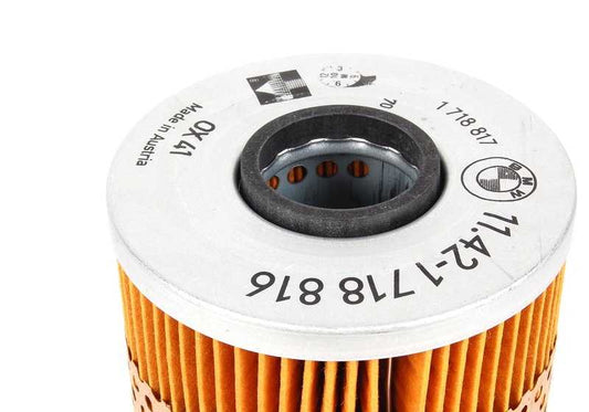 Filtro de aceite OEM 11429063138 para BMW E12, E23, E24, E28, E32, E34 (todos los modelos compatibles). Recambio original BMW.