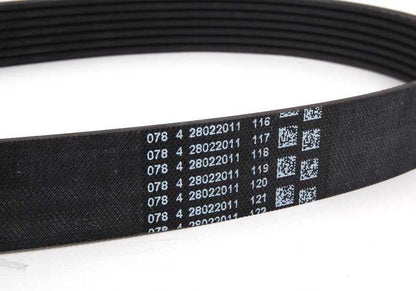 Correa poli V (Keilrippenriemen) OEM 11287628653 para BMW E82, E88, E90, E91, E92, E93, E60, E61, E84. Original BMW.