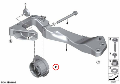 Supporto per il cambio OEM 22313422956 per BMW E90, E91, E92, E84, E83. BMW originale.
