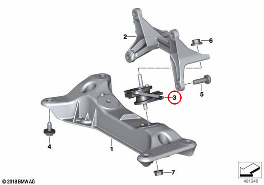 OEM transmission support 22319897250 for BMW G29. Original BMW.