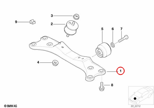 OEM -Getriebeunterstützung 22321094779 für BMW E38. Original BMW.