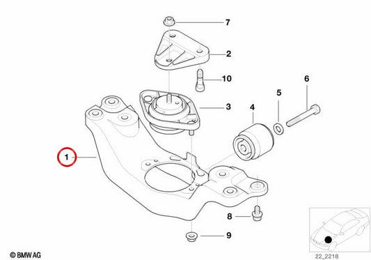 Suporte de caixa de velocidades OEM 22321141774 para BMW E39. BMW genuíno.