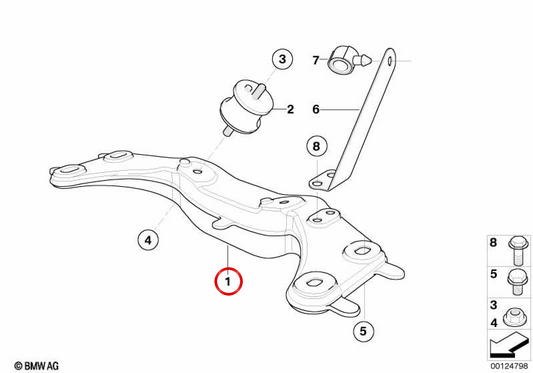 OEM 22328025840 Supporto per il cambio per BMW E52. BMW originale.