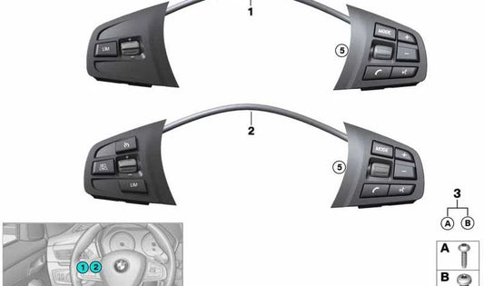 Chave multifuncional OEM 61319360510 para BMW F22, F45, F45N, F46, F46N, F48, F48N, F49, F39. BMW original.