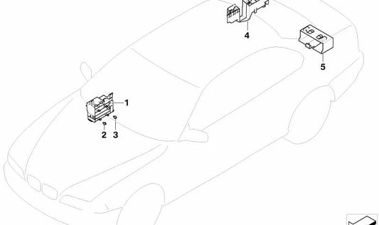 Right rear support OEM Electronic Module 6135837999 for BMW E65 and E66. Original BMW.