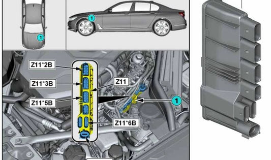 Modulo di alimentazione integrato OEM 12639470044 per BMW G20, G21, G30, G31, G38, G11, G12, G01, G05. BMW originale.