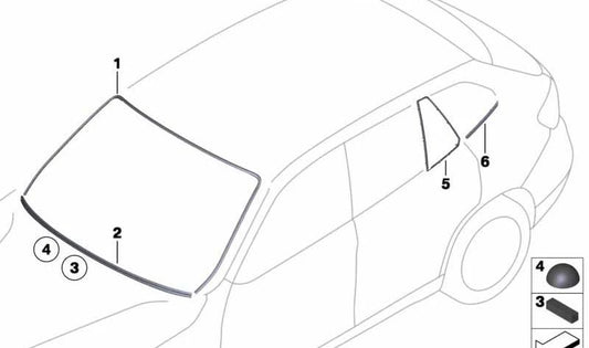 Verchromtes Formteilen rechts Heckscheiben -OEM 51372993826 für BMW X1 E84. Original BMW.