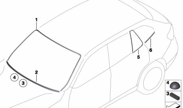 Moldura cromada ventanilla lateral trasera derecha OEM 51372993826 para BMW X1 E84. Original BMW.